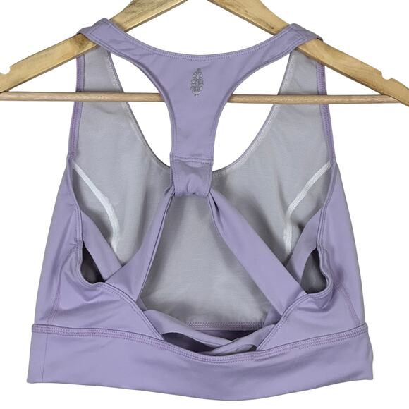 Free People Lightning Synergy Crop Bra Top Womens M Purple Strappy Athleisure - Picture 4 of 8